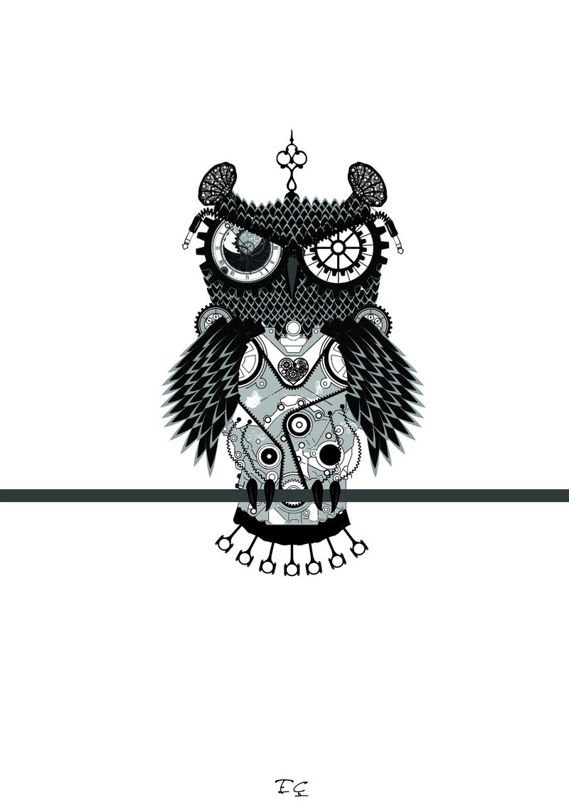 studio shot, owl, white background, the past, white, abstract, black, representation, creativity, indoors, close-up, architecture, animals, craft, no people