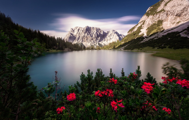 Seebensee, Alps, lake, Tyrol, Austria, 1080P, mountains