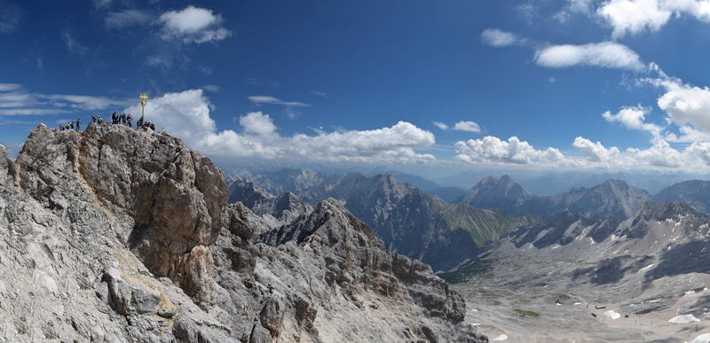 sky, mountain range, 8K, rock, day, tranquil scene, tranquility, summit, leisure activity, zugspitze, scenics - nature, landscape, mountains, non-urban scene