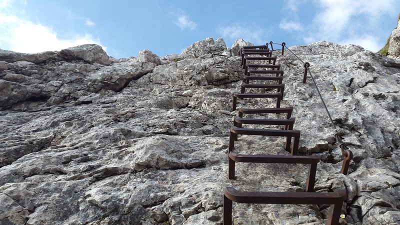 formation, rise, mountain, cloud - sky, low angle view, rock formation, day, scenics - nature, stone wall, landscape, ostallgäu, sunlight, nature, climb