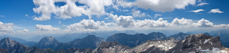 snowcapped mountain, 8K, panoramic, distant view, snow, panorama, zugspitze, day, scenics - nature, beauty in nature, outdoors, mountain, nature, tranquility
