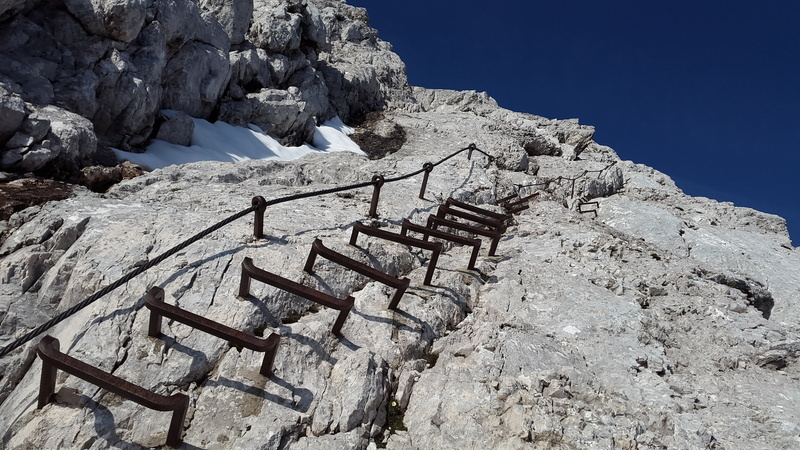 alpspitze, zugspitze massif, outdoors, tranquility, north face ferrata, kicks, weather stone, head, climb, ladder rungs, away, 4K, architecture, cliff