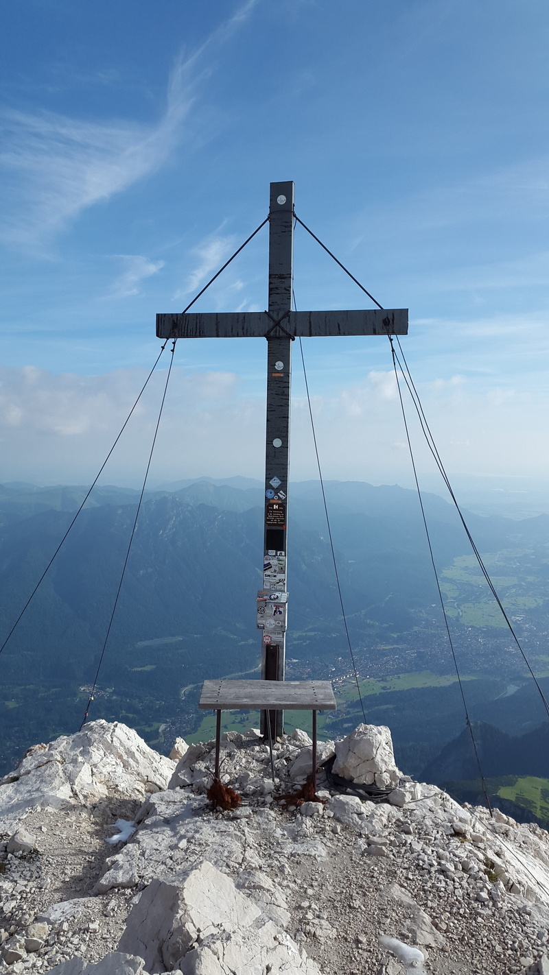 beauty in nature, metal, alpine, zugspitze massif, no people, tranquil scene, ostallgäu, rock - object, water, outdoors, landscape, sky, architecture, cloud - sky