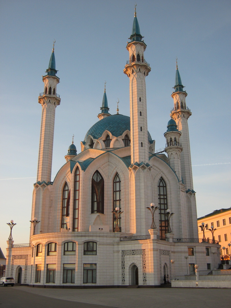 Kazan, place of worship, low angle view, architecture, gorgeous, kremlin, kul-sharif mosque, travel destinations, islam, belief, spire, nature, no people