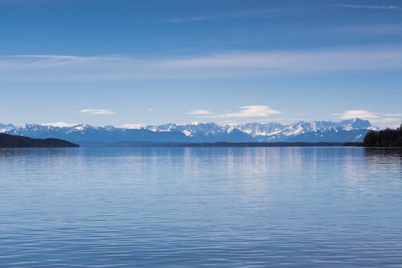mountains, cold temperature, beauty in nature, bavaria, starnberger see, idyllic, lake, sky, 4K, tranquility, no people, nature, water, reflection, landscape