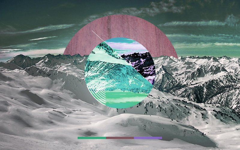 digital art, sky, mountain, polyscape, 1080P, floating, no people, outdoors, floating on water, winter, beauty in nature, snowcapped mountain