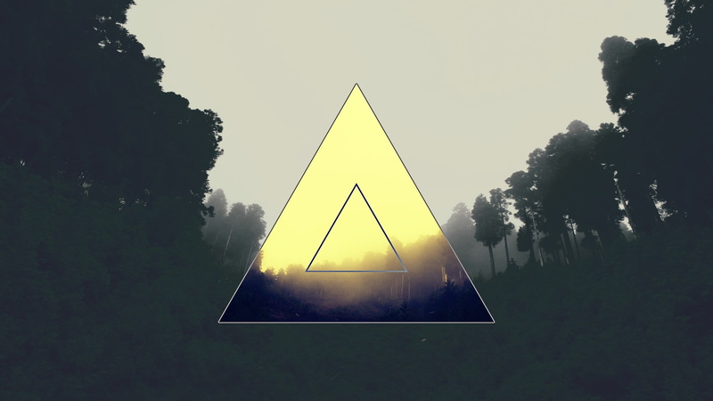 nature, clear sky, polyscape, non-urban scene, design, outdoors, sign, sky, logo, plant, day, triangle shape, water, tranquility, tree, silhouette, triangle