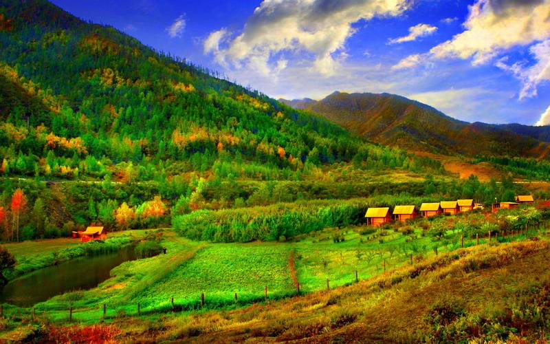 ongudai, travel mobiba, nature and landscapes, big river ilgumen, altai mountains, 1080P, valley, camp amber garden, mountain