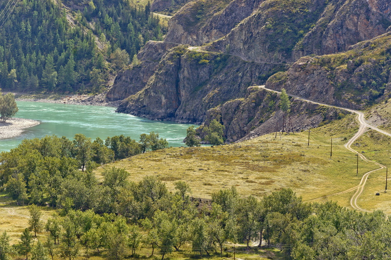 water, forest, summer, nature, outdoors, 5K, scenics - nature, high angle view, no people, mountains, Mountain Altai, non-urban scene, growth, mountain river