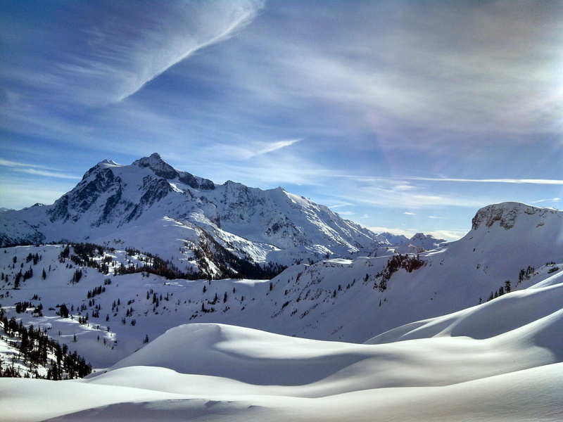mountain, beauty in nature, tranquil scene, landscape, no people, sky, washington, cloud - sky, ski, snowcapped mountain, mountain peak, white color, snow