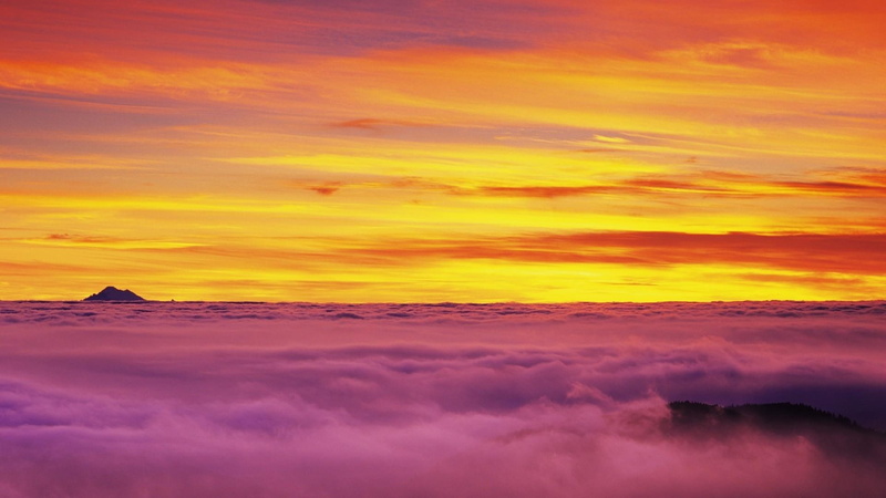 1080P, nature and landscapes, baker, clouds, peaking, peak, mountain, mount, sunset