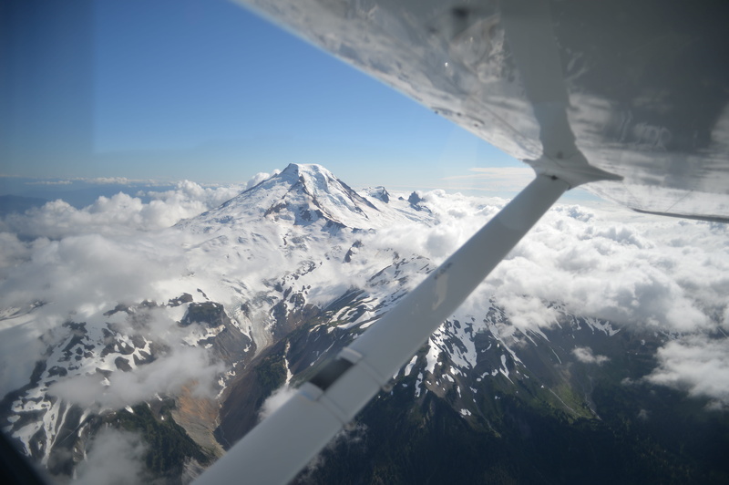 sky, flying, snowcapped mountain, united states, tranquility, non-urban scene, volcano, landscape, idyllic, 4K, cold temperature, winter, mount baker
