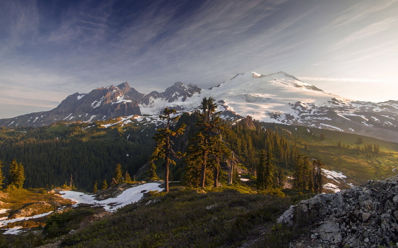 Morning, Light, Mount Baker, 1080P
