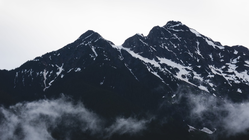 mountain, winter, outdoors, sky, cold temperature, mountain peak, clouds, rock, 4K, geology, tranquility, tranquil scene, non-urban scene, north cascades national park