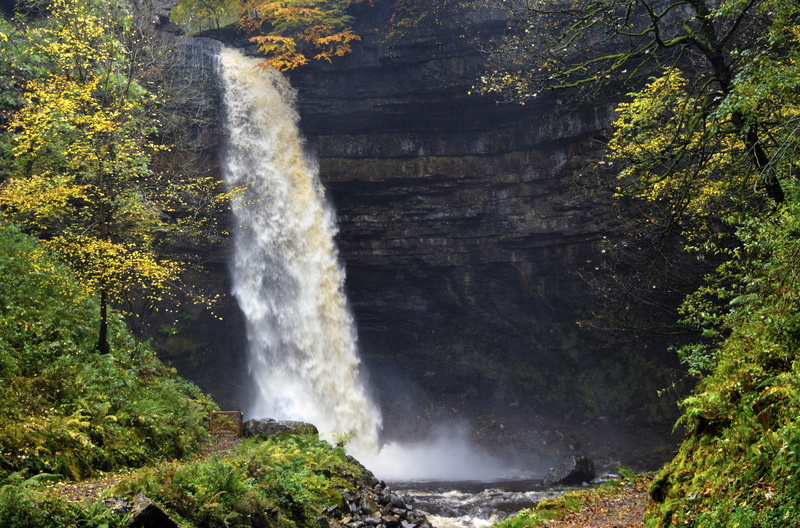 mist, day, splashing, flowing water, dales, rock, drop, scenics - nature, scar, hardraw force, long exposure, power, outdoors, water, force, north, geologic