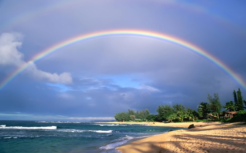 world, sky, double rainbow, rainbows, scenics - nature, land, horizon over water, sea, multi colored, no people, Nature, cloud - sky, power in nature