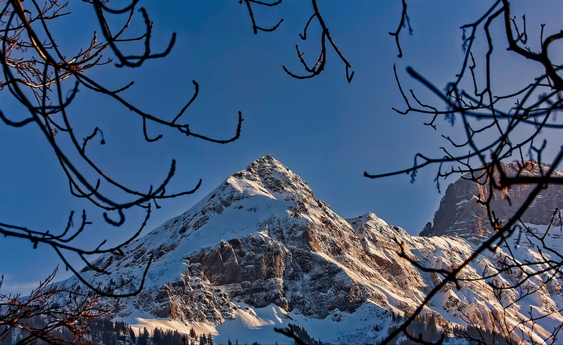 mountain range, landscape, snow, clear sky, beauty in nature, winter, tranquility, 5K, scenics - nature, tree, mountain peak, non-urban scene, formation