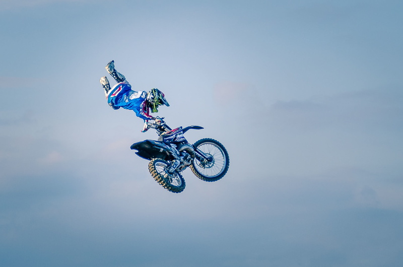 extreme sports, 1080P, freestyle, clouds, the sky, rider, Can Can No Footed, FMX, maneuver, motocross