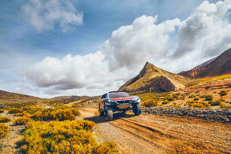 1080P, Mountain, DKR, Rally, Race, Rocks, Sand, 2008, Red Bull, Dakar, Sport, Speed, Peugeot 2008 DKR, Lights, Peugeot, The front