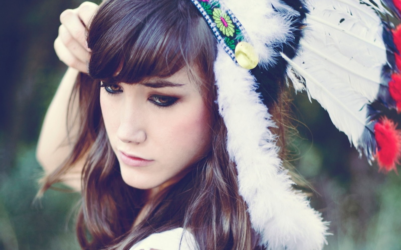 real people, young adult, brunette, portrait, looking, teenager, bangs, headshot, plant, outdoors, long hair, leisure activity, nature, focus on foreground