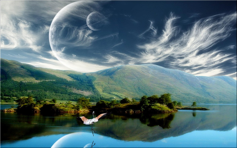 wonderful, water, two, beach, fantasy, super, grase, nice, moons, 1080P, beauty, two-moons-fantasy
