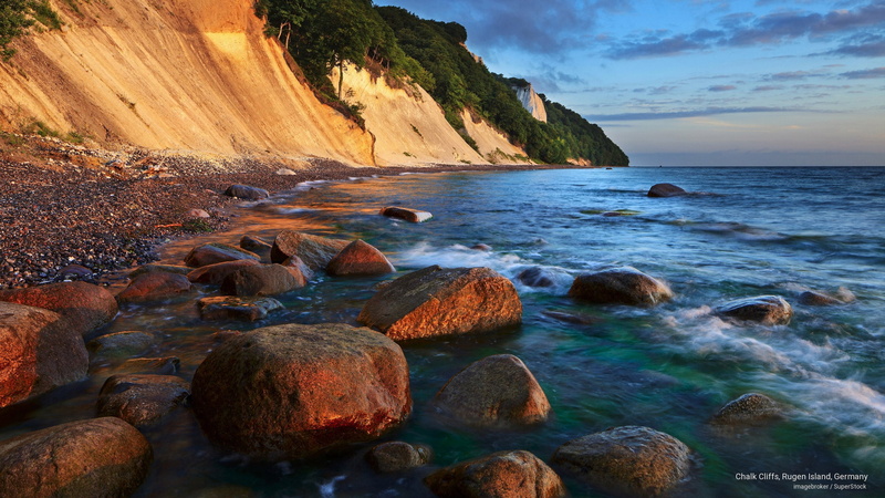 cliffs, island, chalk, rugen, germany, Beaches, 2K