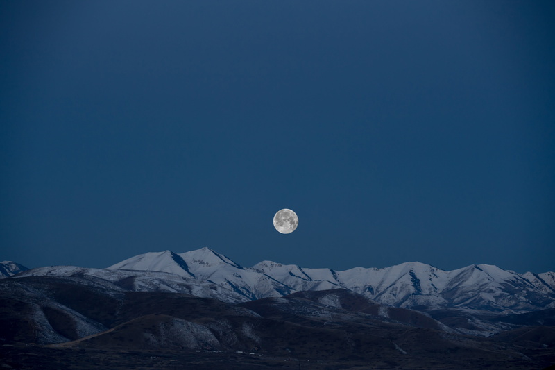 nature, tranquility, night, photography, full moon, minimalist, copy space, tranquil scene, clear sky, moon, above, alps, environment, snow, scenics - nature