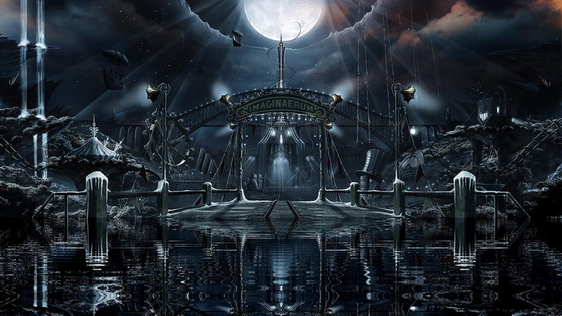 moon, imaginaerum, fantasy, beauty, water, reflection, artistic, 3d and abstract, 1080P, dark