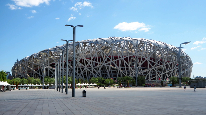building, built structure, beijing, building exterior, lighting equipment, transportation, incidental people, national stadium, outdoors, water, 2008, olympiad
