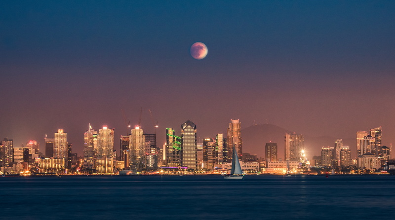 financial district, building exterior, travel destinations, nature, bay, san, Blue, buildings, Reflection, sandiegobay, United States, no people, built structure