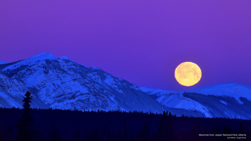 alberta, National Parks, 2K, national, moonrise, jasper, park
