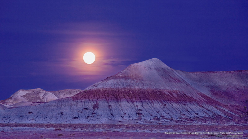 teepees, national, petrified, arizona, park, moonrise, forest, landforms, 2K, National Parks