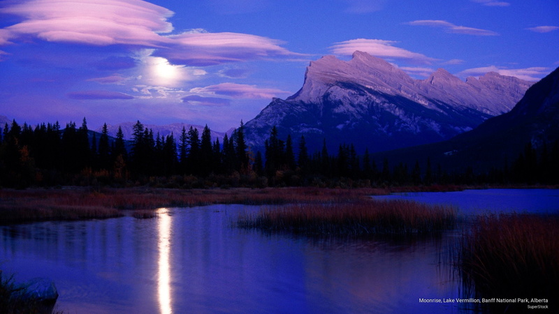 2K, National Parks, banff, vermillion, national, park, alberta, moonrise, lake