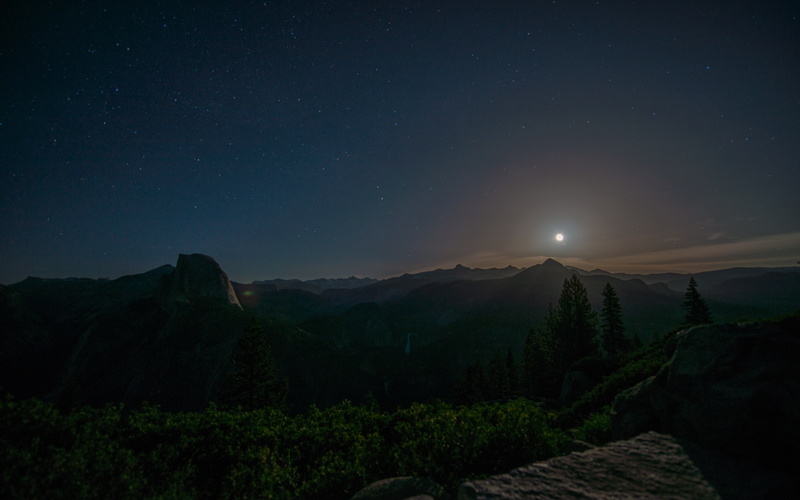 non-urban scene, night, mountain, sky, landscape, yosemite, black, california, environment, growth, stars, tranquil scene, idyllic, star, scenics - nature