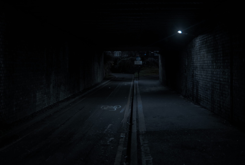 night, architecture, train, bridge, brick, street signs, old, sign, cityscape, empty, tunnel, absence, fear, city, illuminated, indoors, direction, alley