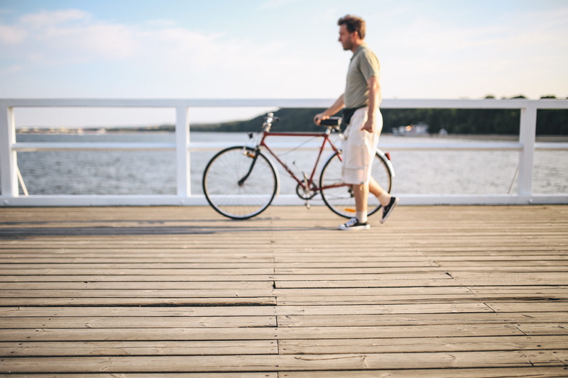 copy Space, water, holidays, healthy Lifestyle, warm, one Person, day, outdoors, travel, cycle, mode of Transport, side view, vacations, caucasian Ethnicity