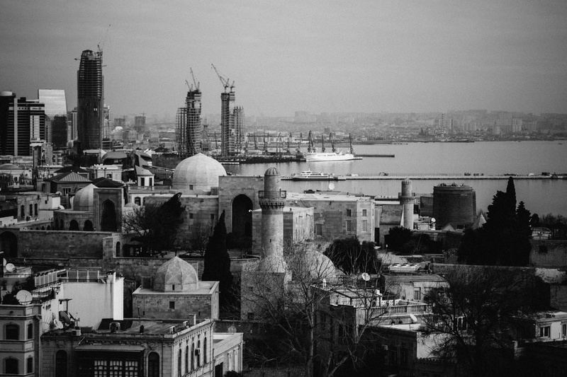 sky, building exterior, day, nature, architecture, spirituality, no people, cityscape, religion, view, travel destinations, city, belief, dome, azerbaijan