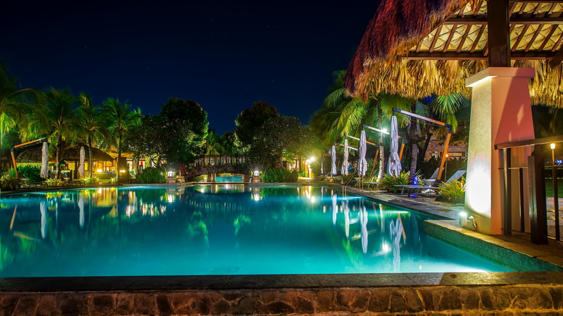 crimson resort and spa, evening, vacation, beach resort and spa, tourist resort, swimming pool, pool, plant, visayas, frozenblizzard, night, dusk, photography