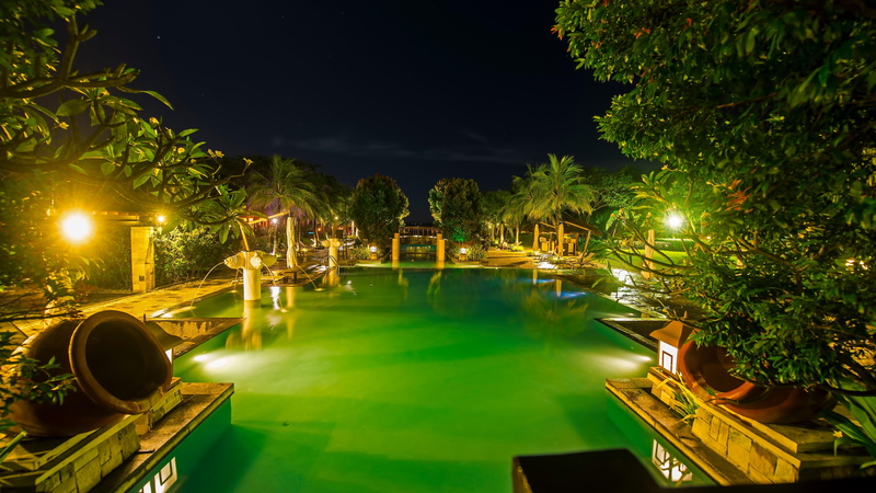 plant, water, tranquility, nikon, hotel, holiday, frozenblizzard, beach resort and spa, 5K, resort, luxury, pool, cebu, lights, night, travel, colorful