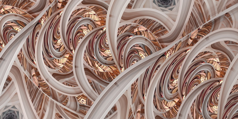 Apophysis, gold, Fibonacci Sequence, 1080P, digital art, waves, Golden Ratio, Fractal, 3d