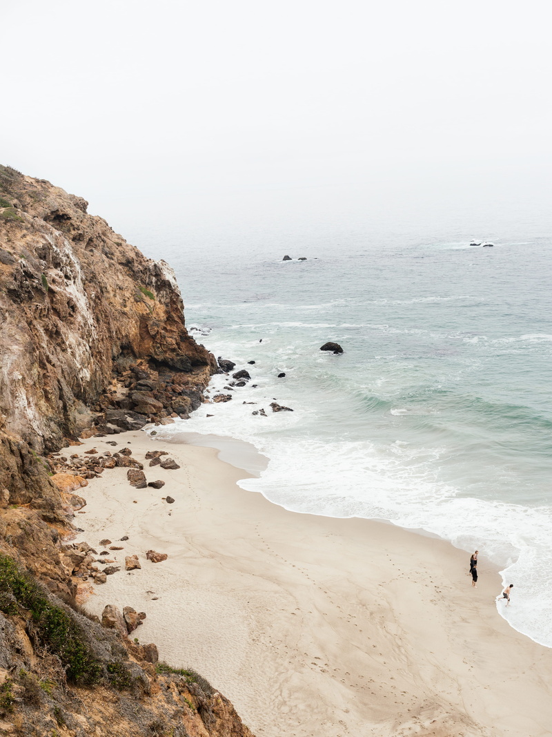 high angle view, brown, dume, tranquility, outdoors, cliff, rock - Object, rock, Point Dume, sky, wave, horizon over water, landscape, beside, shore, 4K