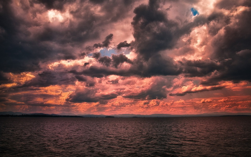 cloudscape, tranquility, 1080P, clouds, horizon over water, scenics - nature, sunset, cloud - sky, tranquil scene, outdoors, water, overcast, sea, dark