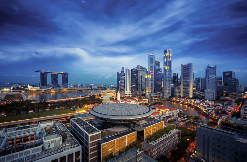 city, Singapore, cityscape, overcast, urban, 1080P