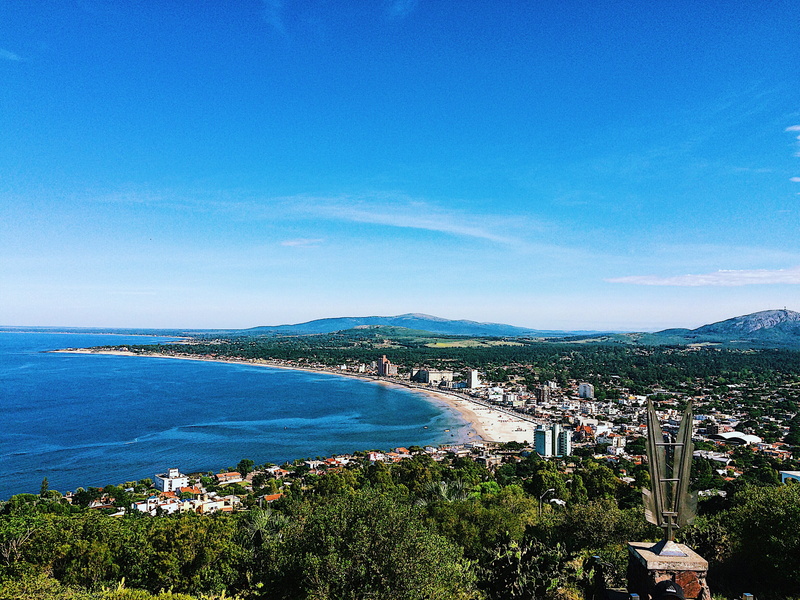 land, water, built structure, no people, travel destinations, uruguay, mountain, scenics - nature, green, plant, ocean, piriápolis, tree, outdoors, high angle view