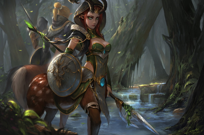game, weapons, plant, blurred motion, day, young women, lifestyles, leisure activity, real people, centaur, forest, art and craft, adult, nature