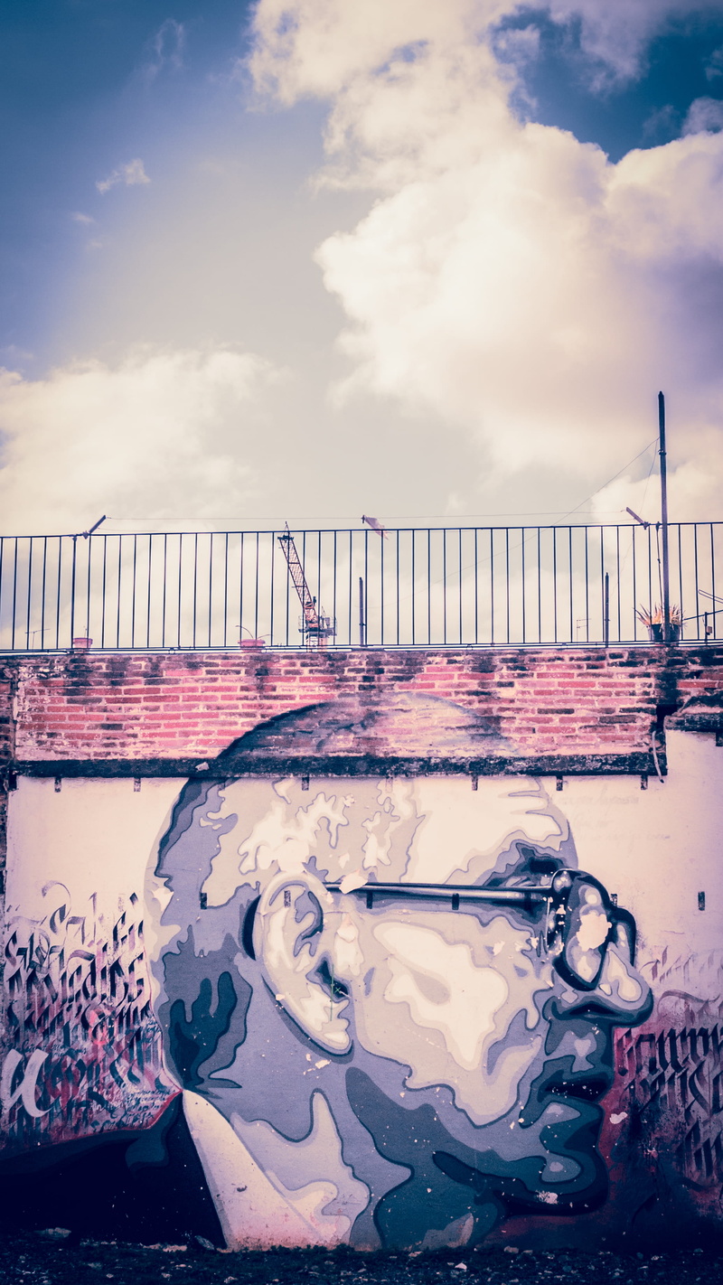 metal, connection, sea, cloud - sky, numància, clouds, barcelona, 2K, railing, neighbour, graffiti, day, colors, no people, bridge - man made structure