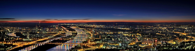 no people, mood, city life, panorama, sunset, skyscraper, good view, 2K, evening, cityscape, residential district, kahlenberg, austria, bird, high angle view