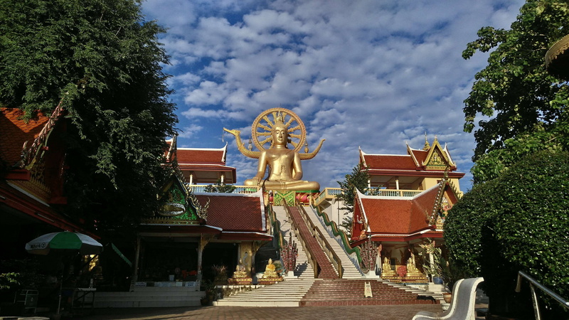place of worship, spirituality, plant, no people, art and craft, built structure, day, cloud - sky, building, statue, representation, outdoors, thailand