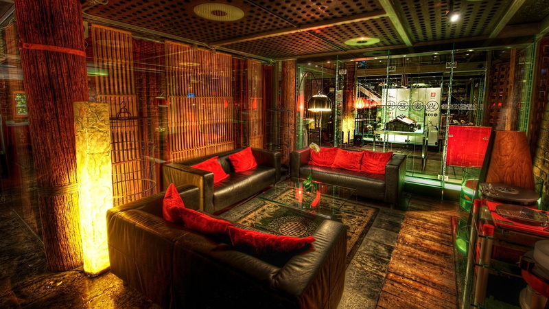 luxury, indoors, armchair, table, absence, 1080P, sofa, flooring, furniture, night, red, bar - drink establishment, glass, interior, nightlife, piece