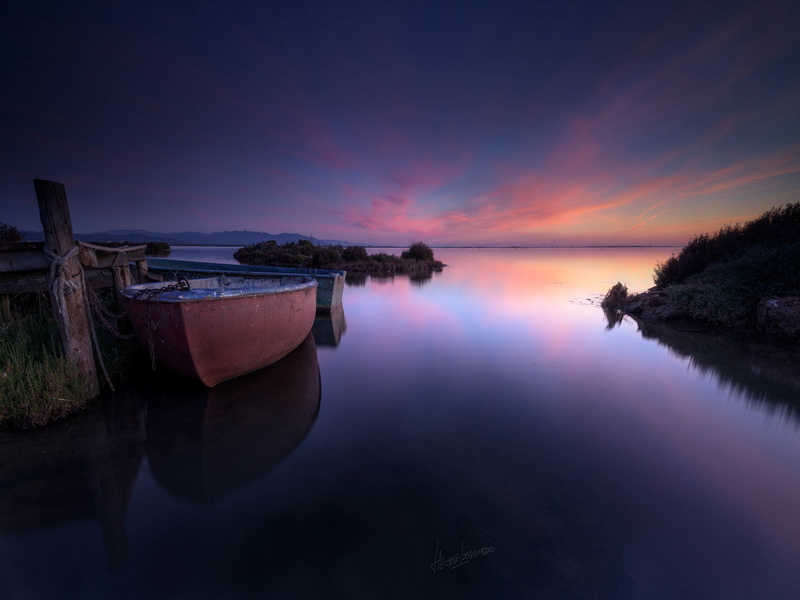 idyllic, no people, dusk, cloud - sky, haven, tranquil scene, transportation, nature, tranquility, water, non-urban scene, 720P, sea, sky, nautical vessel